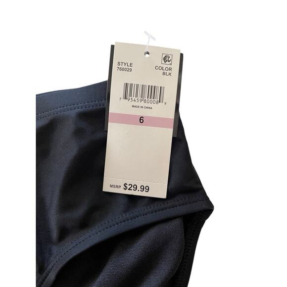 Island Escape‎ Women's Black Brief Bikini Swim Bottoms Size 6 NWT $30 - Picture 5 of 6